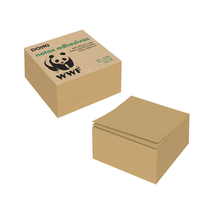 Dohe Cubos de Notas Reposicionables en Papel Kraft de 75gr - Adhesivo Potente - Ideal para Recordatorios