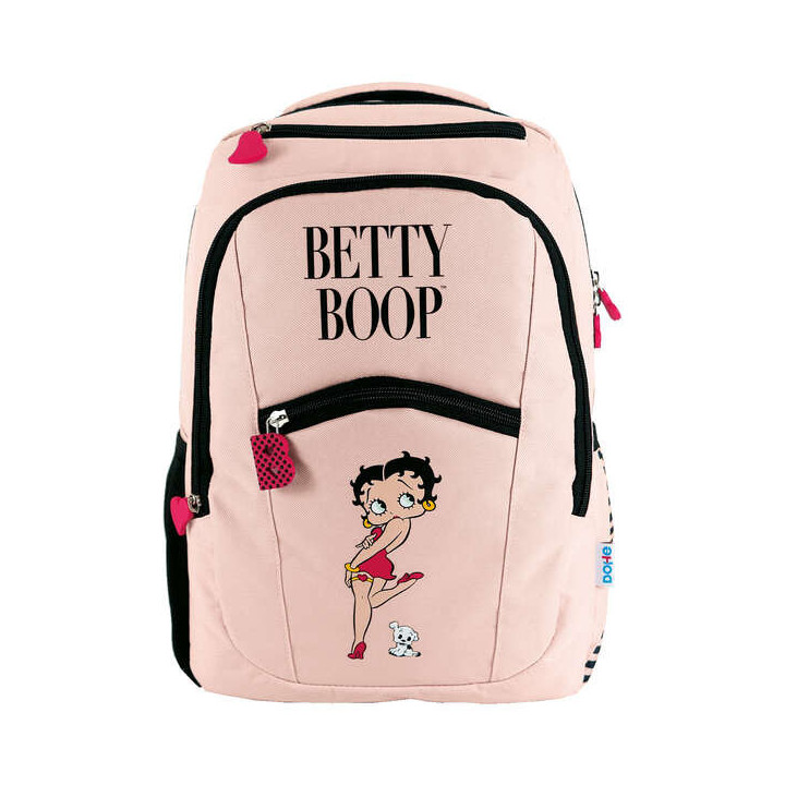 Dohe Mochila Grande de Betty Boop - Fabricada en Poliester - Compartimento Acolchado para Portatil - Bolsillos Delanteros y Lat