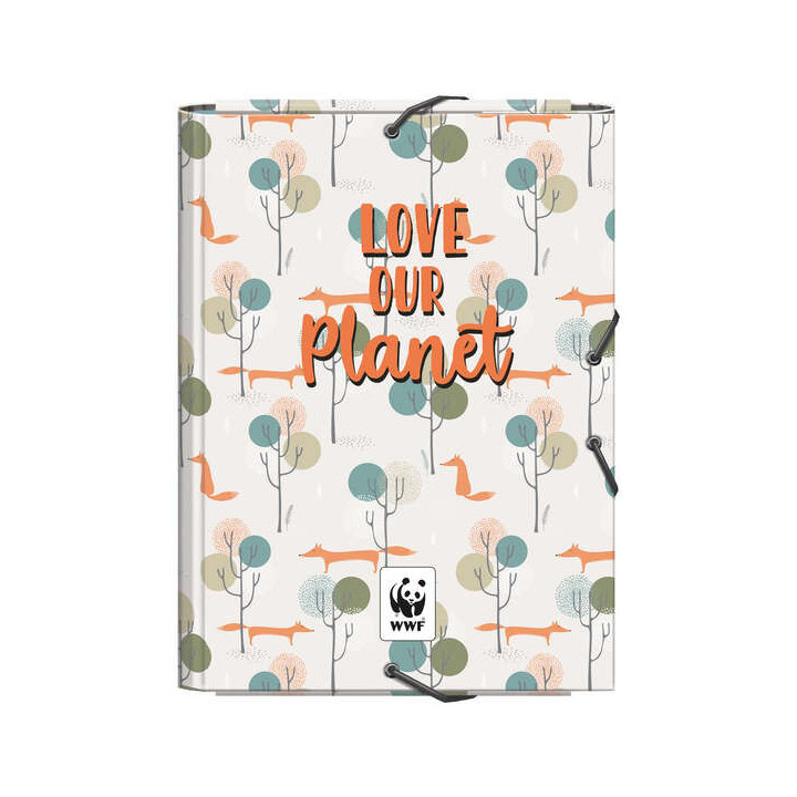 Dohe Carpeta de Carton Forrado con Papel Impreso a Todo Color - con 3 Solapas y Guardas Impresas - Cierre de Goma Elastica Redo