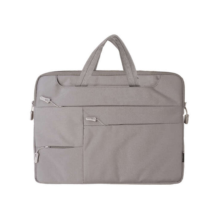 Dohe Maletin para Portatil 15.6" - Numerosos Compartimentos - Cierre de Cremallera - Poliester a Prueba de Agua - Color Gris