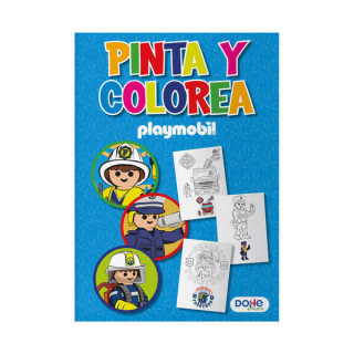 Dohe Libro de Colorear Playmobil Police - Cubierta de Cartulina de 350gr - Interior de 30 Hojas en Papel de 120gr - Ideal para
