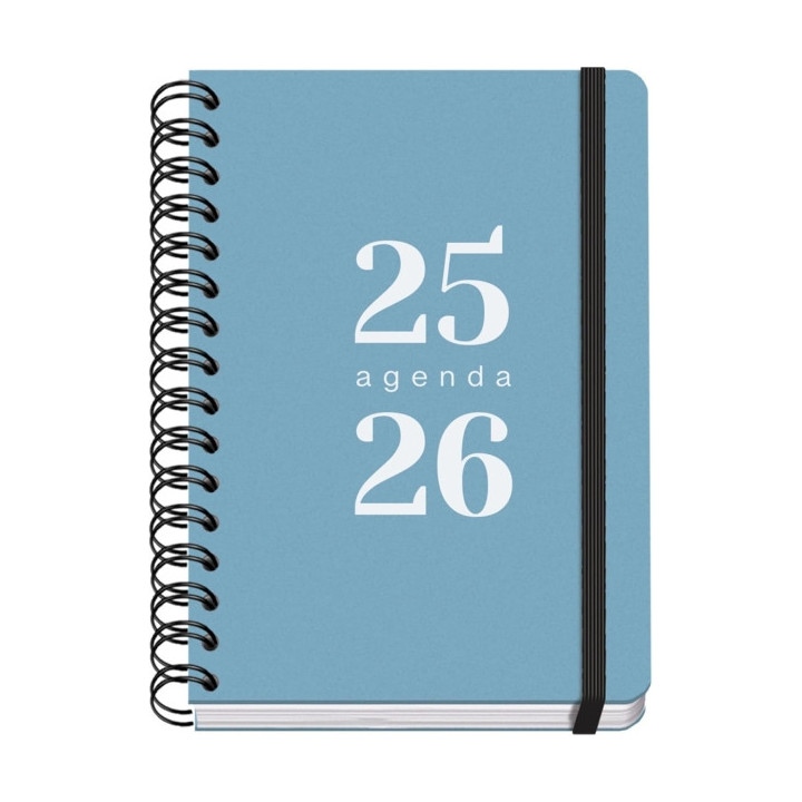 Dohe Grammar Agenda Escolar 25/26 Espiral A5 - Semana Vista - Papel 80g/m2 - Cubierta de Polipropileno - Cierre de Goma Elastic