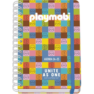 Dohe Playmobil Unite As One Agenda Escolar 25/26 Espiral Wire’o A5 - Semana Vista - Papel 80g/m2 - 4 Hojas de Pegatinas - Cub