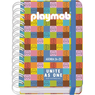 Dohe Playmobil Unite As One Agenda Escolar 25/26 Espiral Wire’o A6 - Dia Pagina - Papel 80g/m2 - 4 Hojas de Pegatinas - Cubie