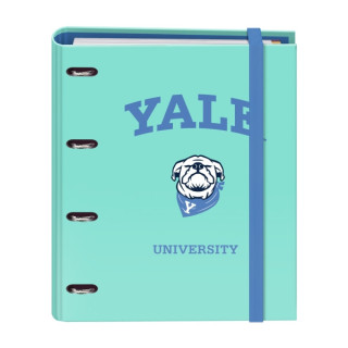 Dohe Yale Dog Carpeta de 4 Anillas Mixtas de 35mm con Recambio de 100 Hojas - Formato Folio - Cierre con Goma - Incluye 4 Separ