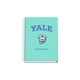 Dohe Yale Dog Cuaderno Espiral A5 100 Hojas Cuadricula 5mm - Tapa Dura Impresa a todo Color y Plastificada en Brillo - Bandas d