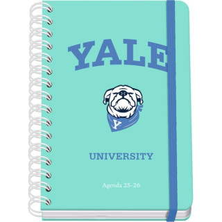 Dohe Yale Dog Agenda Escolar 25/26 Espiral Wire’o A5 - Semana Vista - Papel 80g/m2 - 4 Hojas de Pegatinas - Cubierta de Carto