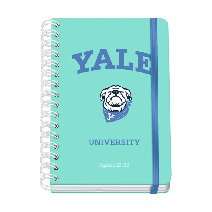Dohe Yale Dog Agenda Escolar 25/26 Espiral Wire’o A5 - Semana Vista - Papel 80g/m2 - 4 Hojas de Pegatinas - Cubierta de Carto