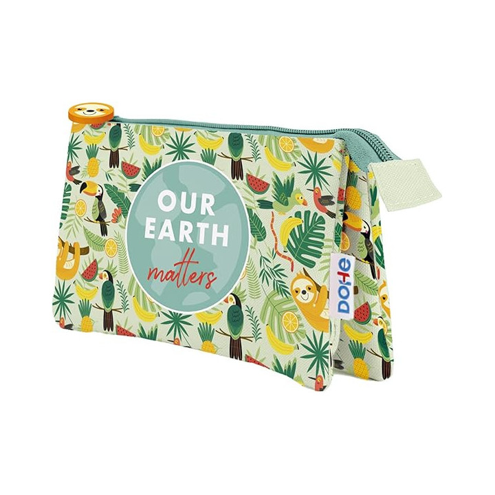 Dohe WWF Tropic Portatodo Triple - Cierre Doble con Cremallera y Tirador de Goma