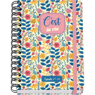 Dohe C´est la Vie Agenda Escolar 25/26 Espiral Wire’o A5 - Semana Vista - Papel 80g/m2 - 4 Hojas de Pegatinas - Cubierta de