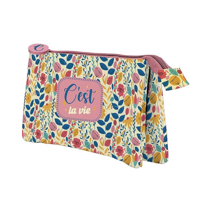 Dohe C`est la Vie Portatodo Triple - Cierre Doble con Cremallera y Tirador de Goma