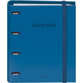 Dohe Colour Vibes Carpeta de 4 Anillas Mixtas de 35mm Recambio 100 Hojas Cuadricula 5mm - Formato A4 - Cierre con Goma - Incluy