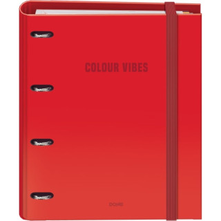 Dohe Colour Vibes Carpeta de 4 Anillas Mixtas de 35mm Recambio 100 Hojas Cuadricula 5mm - Formato A4 - Cierre con Goma - Incluy