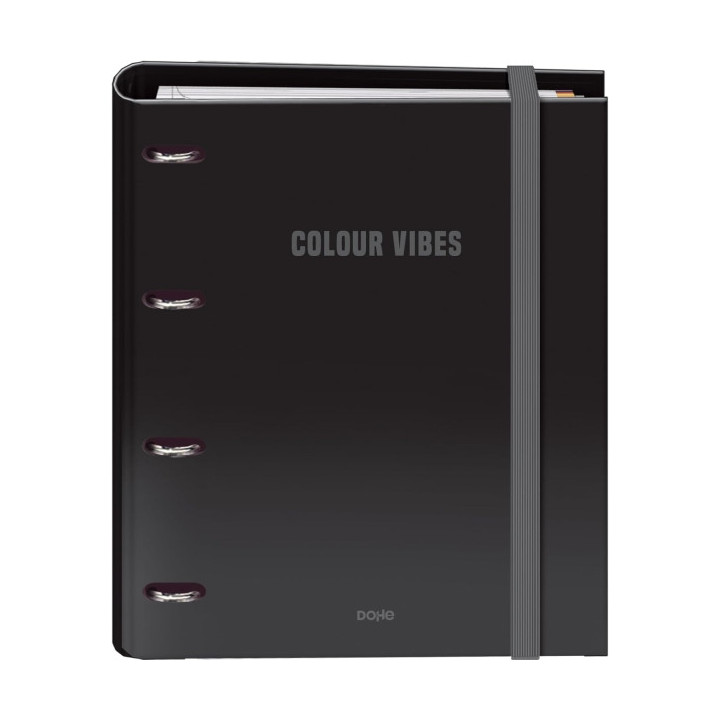 Dohe Colour Vibes Carpeta de 4 Anillas Mixtas de 35mm Recambio 100 Hojas Cuadricula 5mm - Formato A4 - Cierre con Goma - Incluy