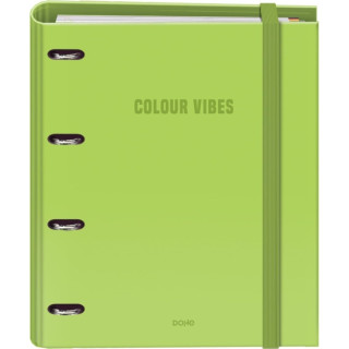 Dohe Colour Vibes Carpeta de 4 Anillas Mixtas de 35mm Recambio 100 Hojas Cuadricula 5mm - Formato A4 - Cierre con Goma - Incluy