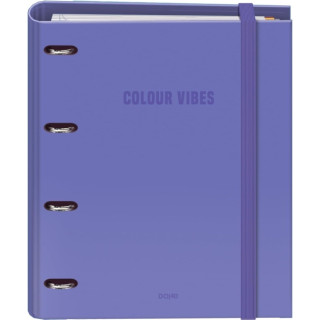 Dohe Colour Vibes Carpeta de 4 Anillas Mixtas de 35mm Recambio 100 Hojas Cuadricula 5mm - Formato A4 - Cierre con Goma - Incluy