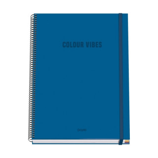 Dohe Colour Vives Cuaderno Espiral A4 100 Hojas Microperforadas Cuadricula 5mm - Tapa Dura Carton Forrado - Cierre de Goma - Ba