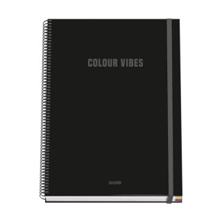 Dohe Colour Vives Cuaderno Espiral A4 100 Hojas Microperforadas Cuadricula 5mm - Tapa Dura Carton Forrado - Cierre de Goma - Ba