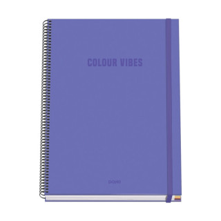 Dohe Colour Vives Cuaderno Espiral A4 100 Hojas Microperforadas Cuadricula 5mm - Tapa Dura Carton Forrado - Cierre de Goma - Ba