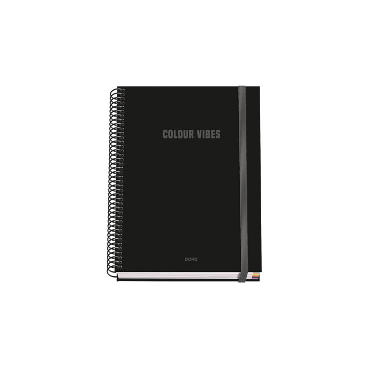 Dohe Colour Vives Cuaderno Espiral A5 100 Hojas Cuadricula 5mm - Tapa Dura Impresa a todo Color y Plastificada en Brillo - Band