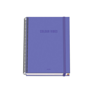 Dohe Colour Vives Cuaderno Espiral A5 100 Hojas Cuadricula 5mm - Tapa Dura Impresa a todo Color y Plastificada en Brillo - Band