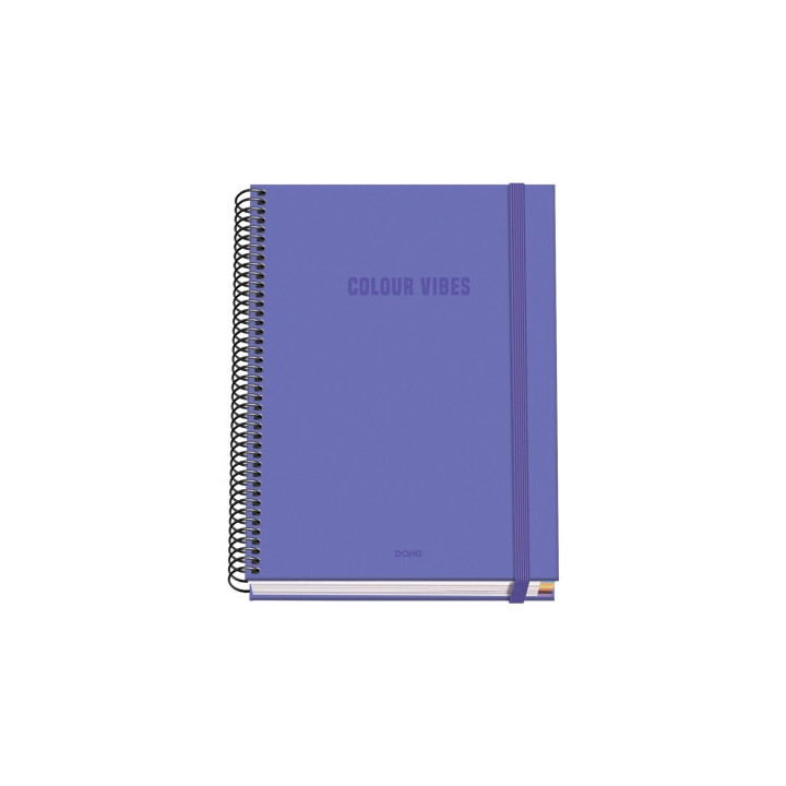 Dohe Colour Vives Cuaderno Espiral A5 100 Hojas Cuadricula 5mm - Tapa Dura Impresa a todo Color y Plastificada en Brillo - Band