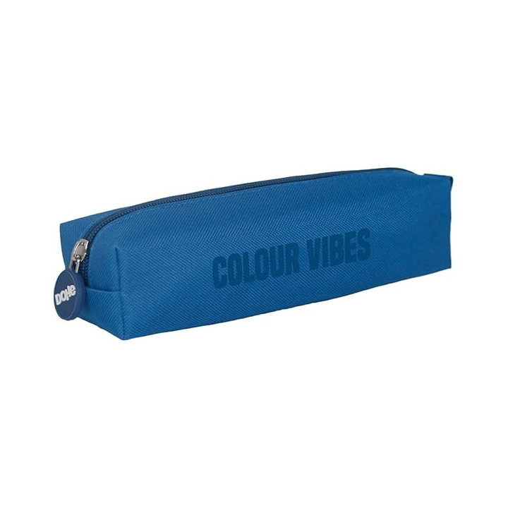 Dohe Colour Vibes Portatodo Cuadrado - Cierre con Cremallera y Tirador de Goma - Color Azul
