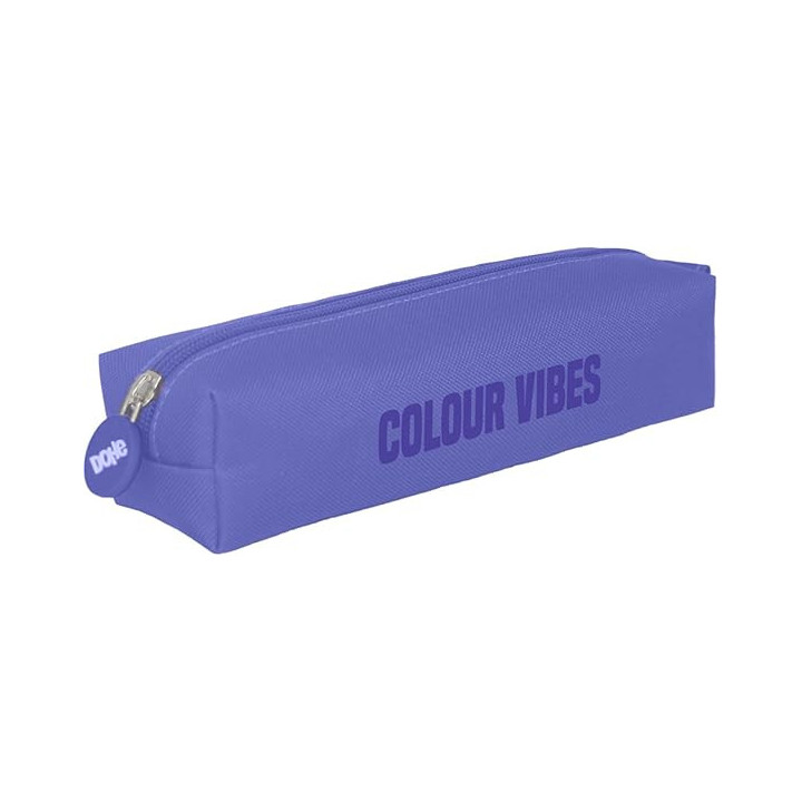 Dohe Colour Vibes Portatodo Cuadrado - Cierre con Cremallera y Tirador de Goma - Color Morado