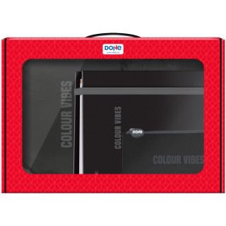 Dohe Colour Vibes Pack de Mochila + Carpeta A4 Recambio + Portatodo Triple - Todo en un Maletin Perfecto para Regalo - Color Ne