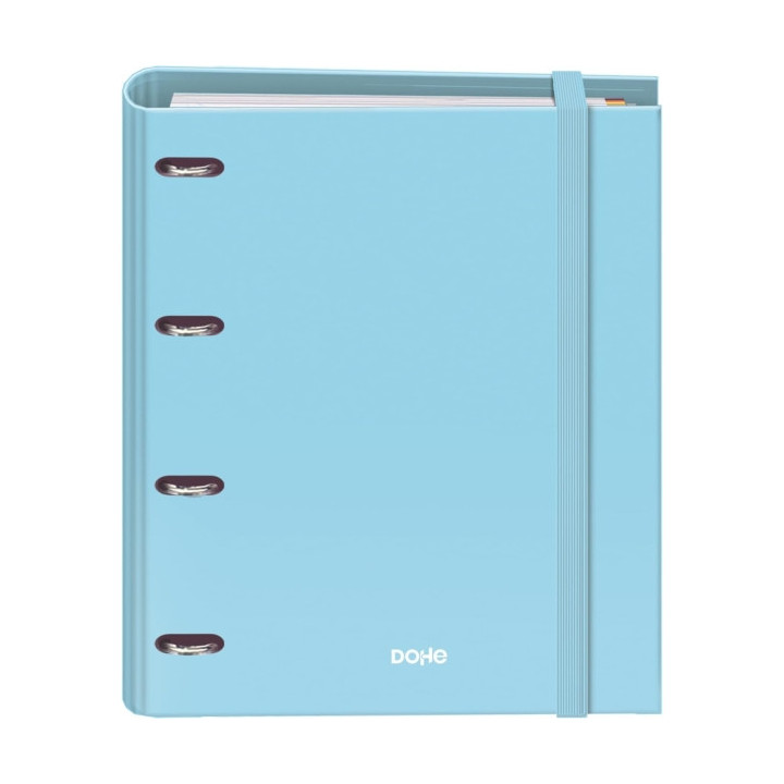 Dohe Serenity Carpeta de 4 Anillas Mixtas de 35mm Recambio 100 Hojas Cuadricula 5mm - Formato A4 - Cierre con Goma - Incluye 4