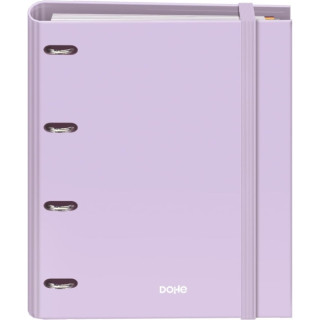 Dohe Serenity Carpeta de 4 Anillas Mixtas de 35mm Recambio 100 Hojas Cuadricula 5mm - Formato A4 - Cierre con Goma - Incluye 4