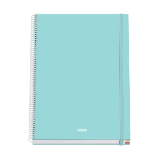 Dohe Serenity Cuaderno Espiral A4 100 Hojas Microperforadas Cuadricula 5mm - Tapa Dura Carton Forrado - Cierre de Goma - Bandas