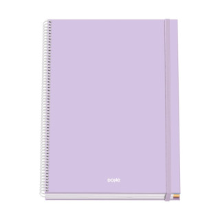 Dohe Serenity Cuaderno Espiral A4 100 Hojas Microperforadas Cuadricula 5mm - Tapa Dura Carton Forrado - Cierre de Goma - Bandas