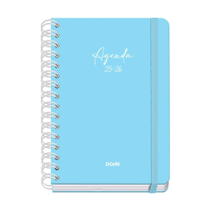 Dohe Serenity Agenda Escolar 25/26 Espiral Wire’o A5 - Semana Vista - Papel 80g/m2 - 4 Hojas de Pegatinas - Cubierta de Carto
