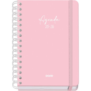 Dohe Serenity Agenda Escolar 25/26 Espiral Wire’o A5 - Semana Vista - Papel 80g/m2 - 4 Hojas de Pegatinas - Cubierta de Carto