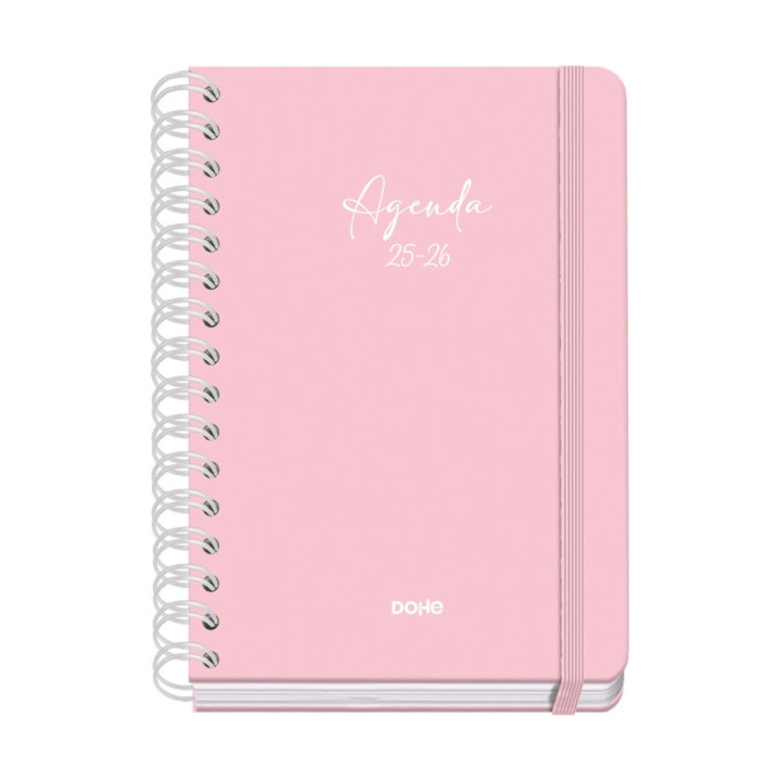 Dohe Serenity Agenda Escolar 25/26 Espiral Wire’o A5 - Semana Vista - Papel 80g/m2 - 4 Hojas de Pegatinas - Cubierta de Carto