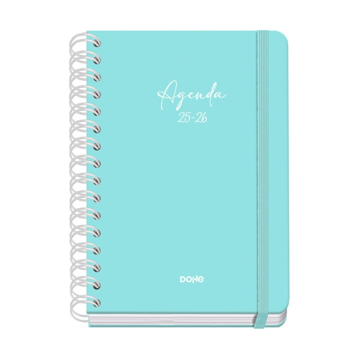 Dohe Serenity Agenda Escolar 25/26 Espiral Wire’o A5 - Semana Vista - Papel 80g/m2 - 4 Hojas de Pegatinas - Cubierta de Carto