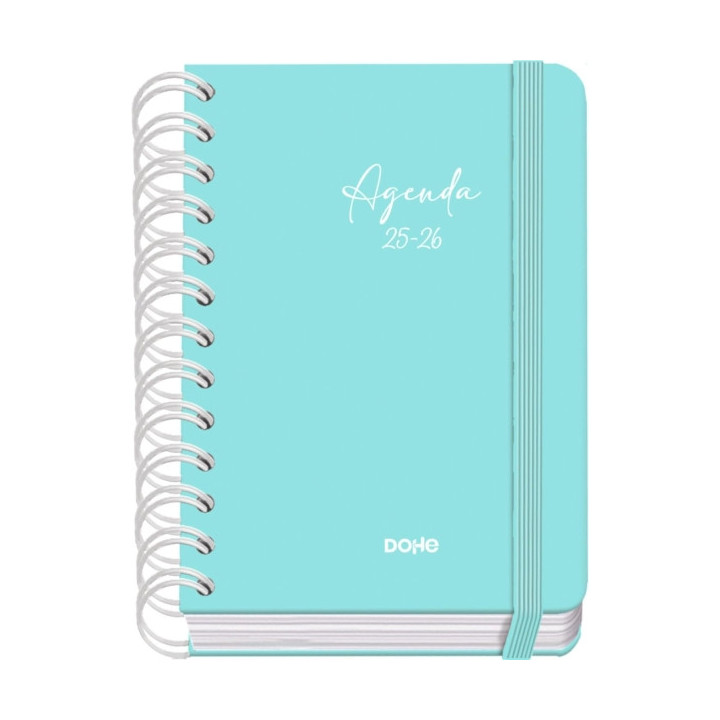 Dohe Serenity Agenda Escolar 25/26 Espiral Wire’o A6 - Dia Pagina - Papel 80g/m2 - 4 Hojas de Pegatinas - Cubierta de Carton
