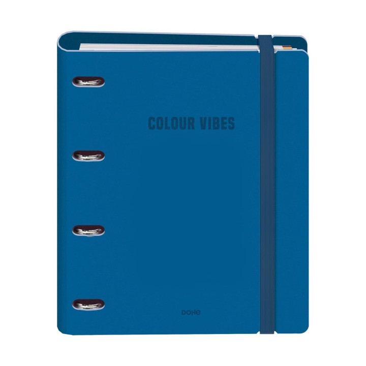 Dohe Colour Vibes Polyfoam Carpeta de 4 Anillas Mixtas de 35mm A4 Recambio 100 Hojas Cuadricula 5mm - Cubierta de Polyfoam 2mm