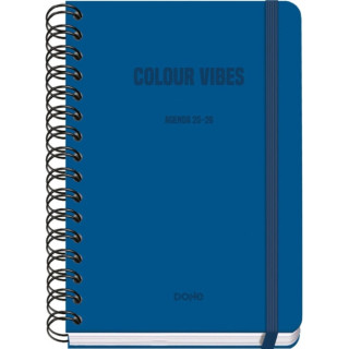 Dohe Colour Vibes Agenda Escolar 25/26 Espiral Wire’o A5 - Semana Vista - Papel 80g/m2 - 4 Hojas de Pegatinas - Cubierta de C