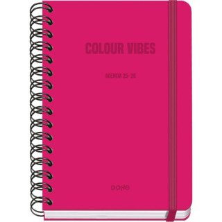 Dohe Colour Vibes Agenda Escolar 25/26 Espiral Wire’o A5 - Semana Vista - Papel 80g/m2 - 4 Hojas de Pegatinas - Cubierta de C