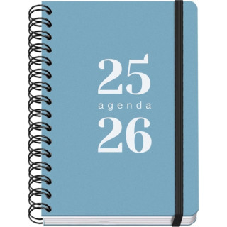 Dohe Grammar Agenda Escolar 25/26 Espiral A5 - Dia Pagina - Papel 80g/m2 - Cubierta de Polipropileno - Cierre de Goma Elastica