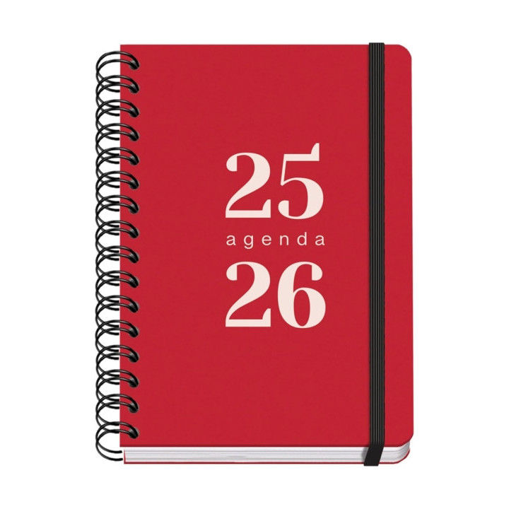 Dohe Grammar Agenda Escolar 25/26 Espiral A5 - Dia Pagina - Papel 80g/m2 - Cubierta de Polipropileno - Cierre de Goma Elastica
