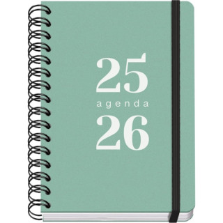 Dohe Grammar Agenda Escolar 25/26 Espiral A5 - Dia Pagina - Papel 80g/m2 - Cubierta de Polipropileno - Cierre de Goma Elastica