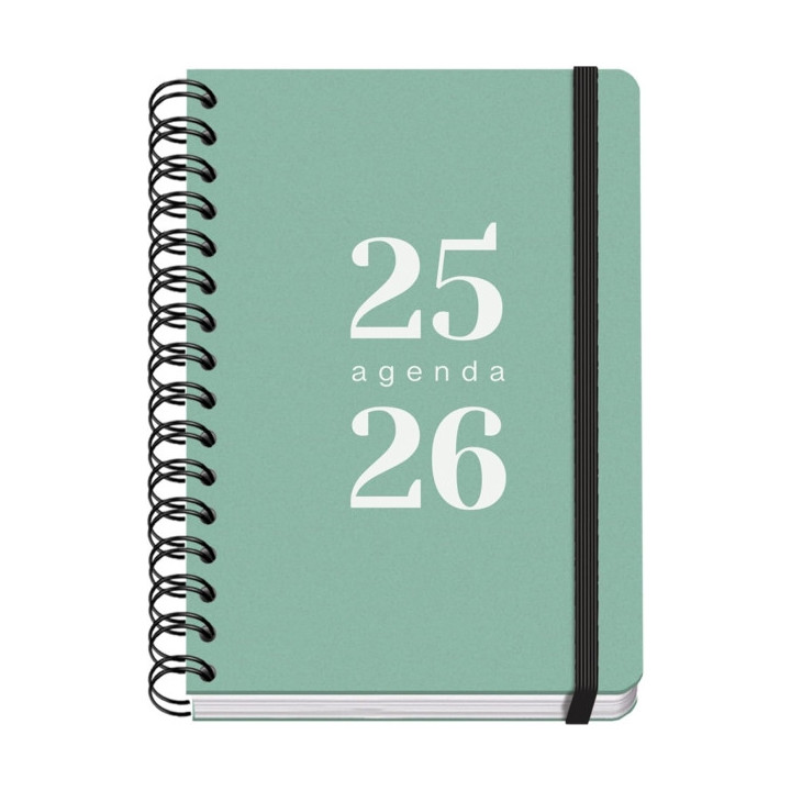 Dohe Grammar Agenda Escolar 25/26 Espiral A5 - Dia Pagina - Papel 80g/m2 - Cubierta de Polipropileno - Cierre de Goma Elastica