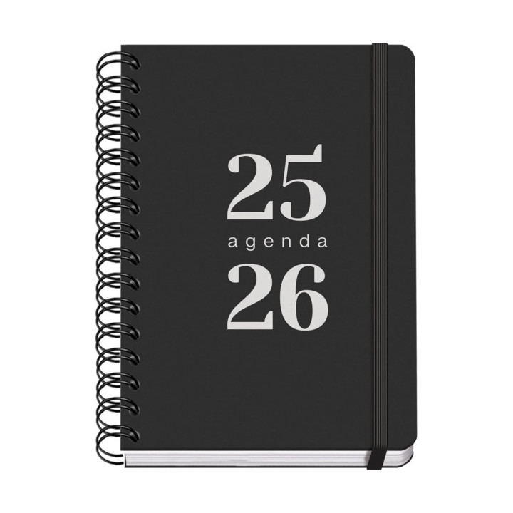 Dohe Grammar Agenda Escolar 25/26 Espiral A5 - Dia Pagina - Papel 80g/m2 - Cubierta de Polipropileno - Cierre de Goma Elastica