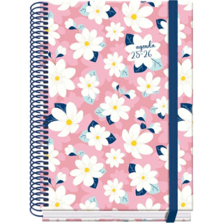 Dohe Camomille Agenda Escolar 25/26 Espiral A5 - Semana Vista - Papel 70g/m2 - 4 Hojas de Pegatinas - Cubierta de Carton Plasti