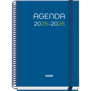 Dohe Logic Agenda Escolar 25/26 Espiral A5 - Semana Vista - Papel 70g/m2 - 4 Hojas de Pegatinas - Cubierta de Carton Plastifica