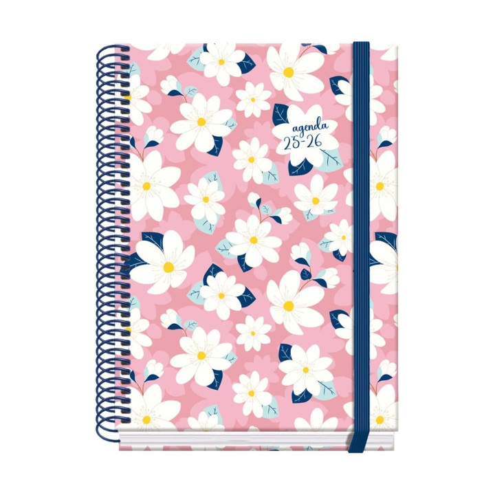 Dohe Camomille Agenda Escolar 25/26 Espiral A5 - Dia Pagina - Papel 70g/m2 - 4 Hojas de Pegatinas - Cubierta de Carton Plastifi