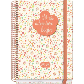 Dohe Bubbles Agenda Escolar 25/26 Espiral A5 - Dia Pagina - Papel 70g/m2 - 4 Hojas de Pegatinas - Cubierta de Carton Plastifica